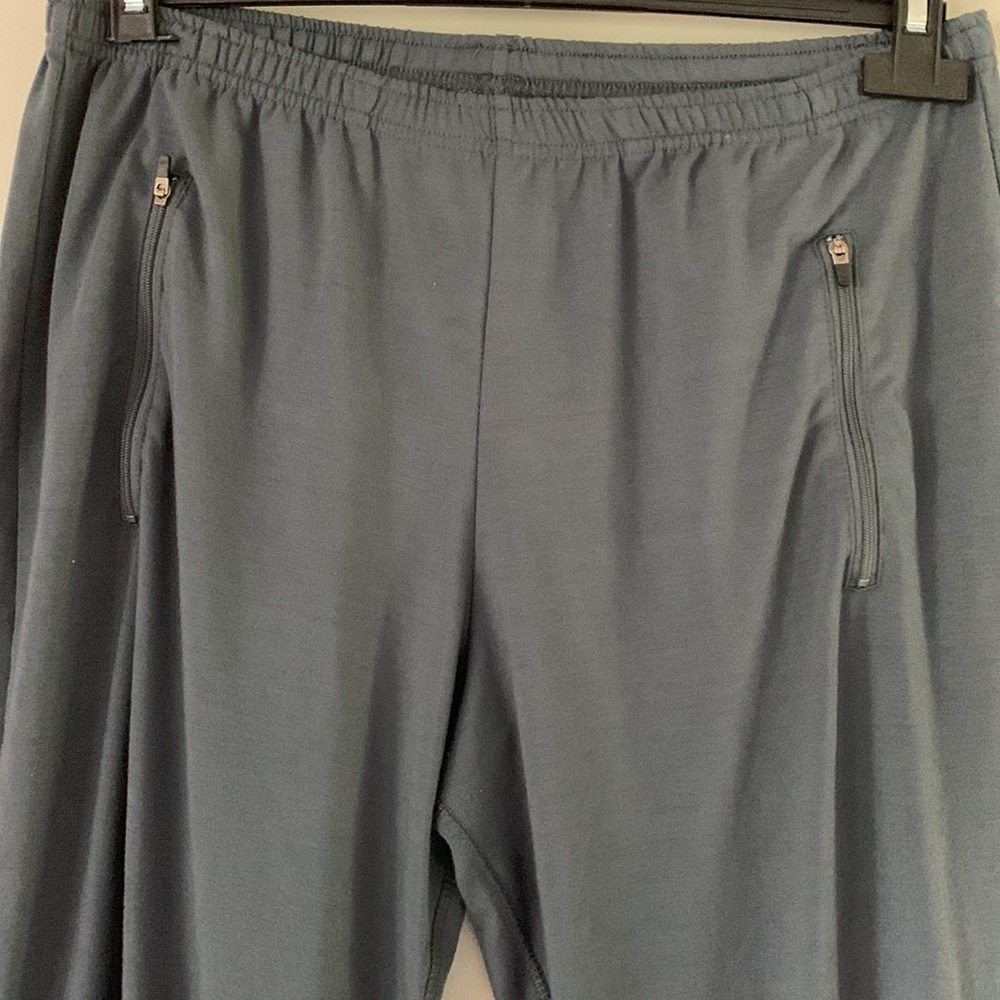 Title nine grey casual pants size M petite.  Two zip pockets, drawstring waist